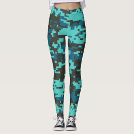 Blues Digital Camo Mönster Leggings