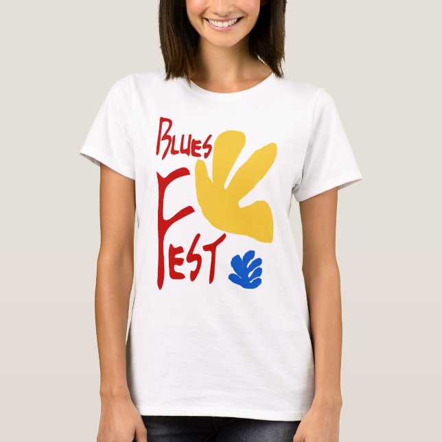 Blues Fest Matisse Stil Tee Shirt (Framsida)