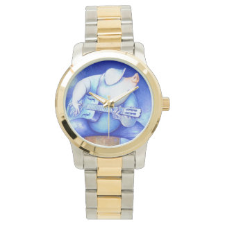 Blues Gris spelar Guitar Watch Armbandsur