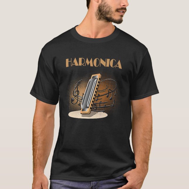 Blues Harmonica mouth organ harmonicist  1 T Shirt (Framsida)