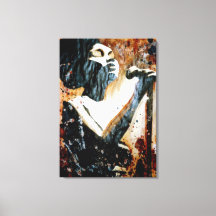 Blues in Brown on Stretched Canvas