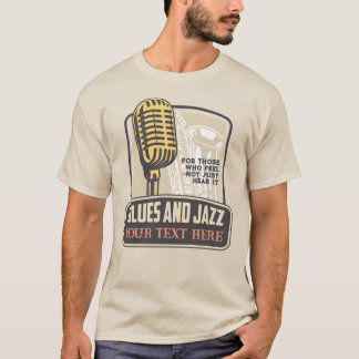 Blues & Jazz med Mic- och saxofongrafik T Shirt
