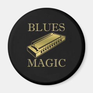 Blues Magic Instrument Harmonica Music Ljud Gift Magnet