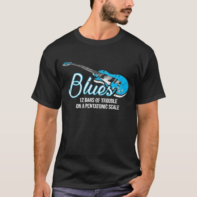Blues Music Band Harmonica Teacher T Shirt (Framsida)