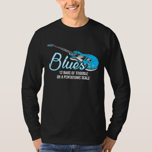 Blues Music Band Harmonica Teacher T Shirt (Framsida)
