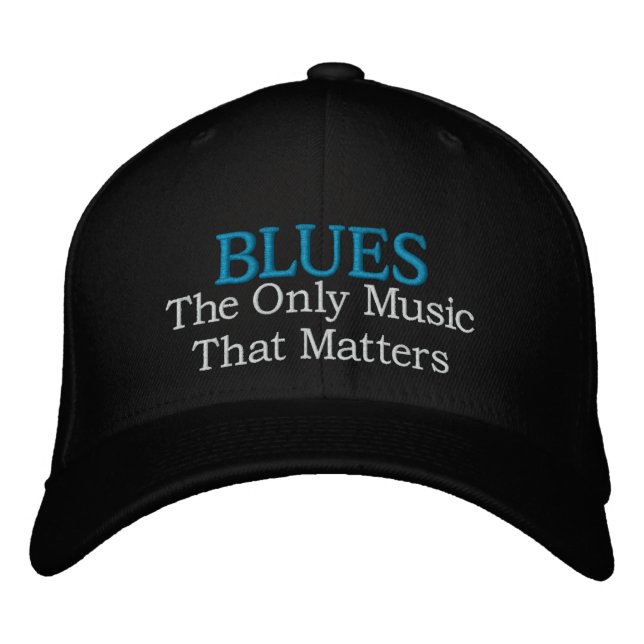 Blues Music Embroized Cap Broderad Keps (Framsida)