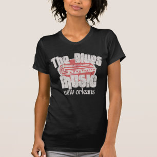 Blues Music New Orleans Harmonica har drabbats T Shirt