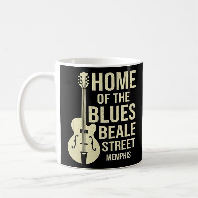 Blues Musician Home of the Blues Beale Street Memp Kaffemugg (Vänster)