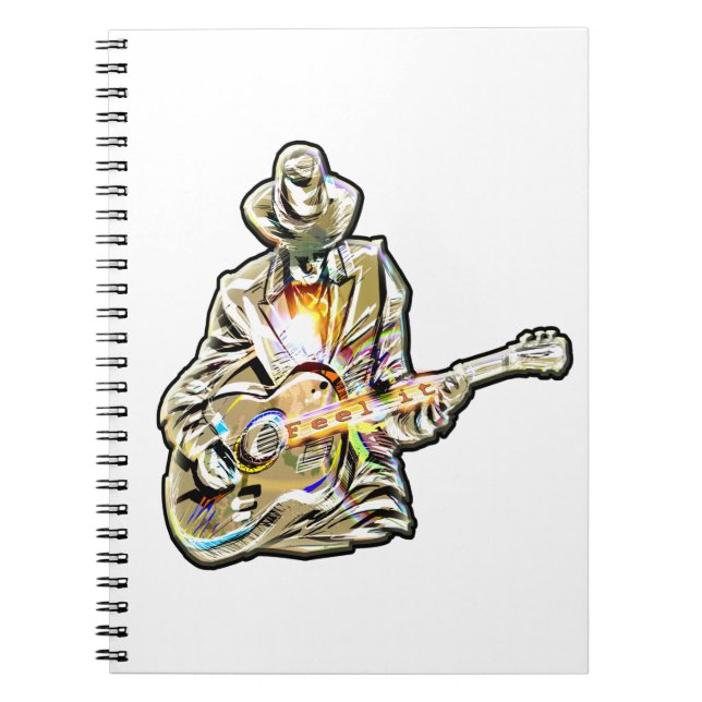 Blues Musician - Känn musiken Anteckningsbok (Framsidan)
