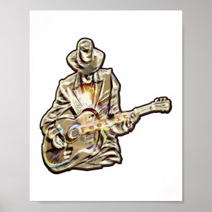 Blues Musician - Känn musiken Poster