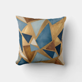 Blues och metall geometrisk abstrakt kudde