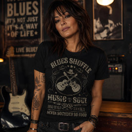 Blues Shuffle-musik från själen för musiker T Shirt