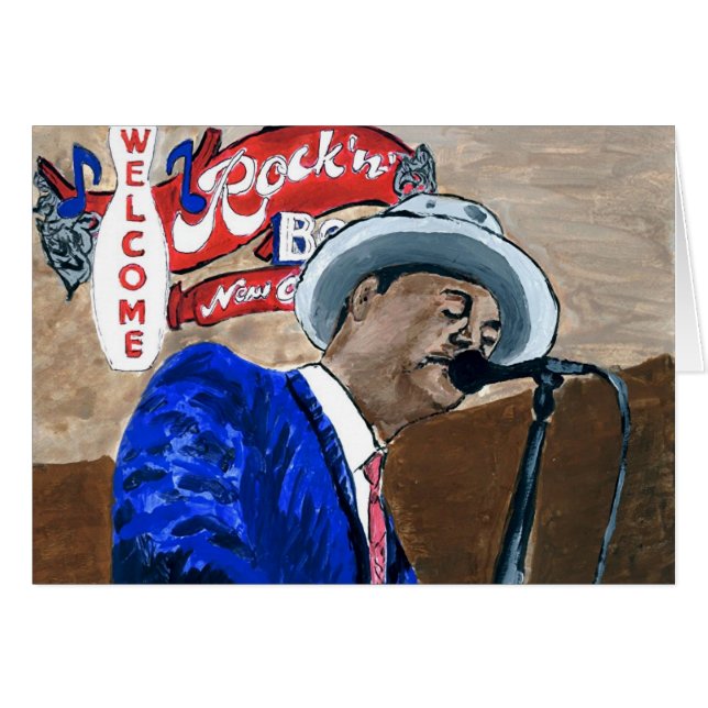 Blues Singer Hälsningskort (Framsidan Horizontal)