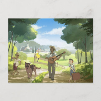 Blues singer löv town vykort