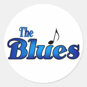 Blues Sticker Runt Klistermärke