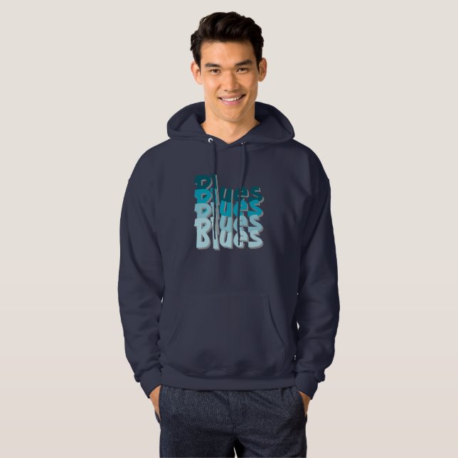 Blues T-Shirt Hoodie (Hel framsida)