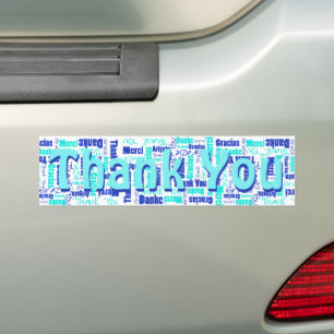 Blues Typography Multilingual Tack Bildekal