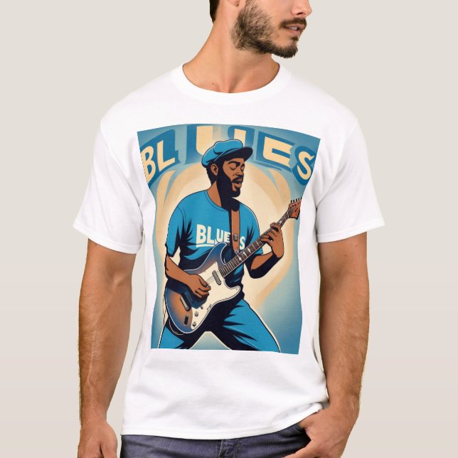 Blues Vibe T-Shirt: Känn rytmen T Shirt (Framsida)