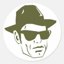 Bluesman Sticker Runt Klistermärke