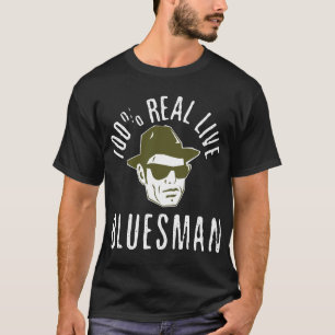 Bluesmanmörkskjorta 100% t shirt