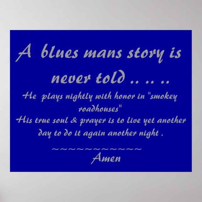 Bluesmans Prayer.. .. .. Poster (Framsidan)