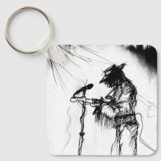 Bluesmusik Live Band Gitarr Sketch Art Nyckelring