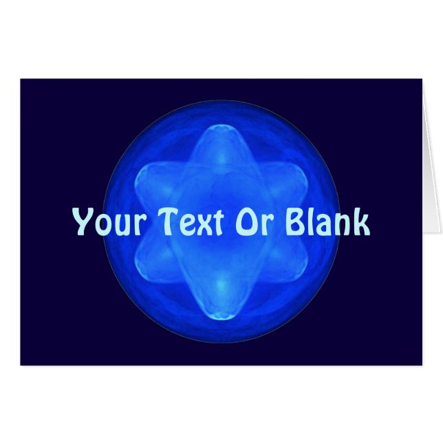Bluestar Fractal Hälsningskort (Framsidan Horizontal)