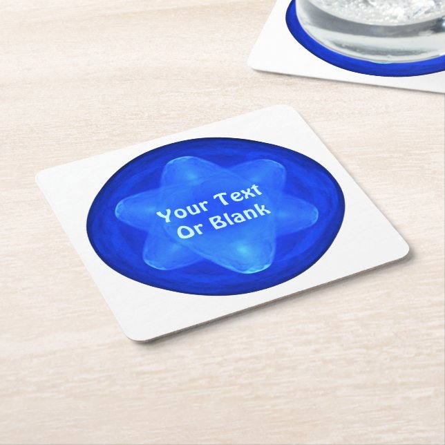 Bluestar Fractal Underlägg Papper Kvadrat (Vinklad)