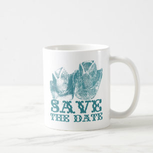 Bluestone Teal Western Horse Ranch Farm Bröllop Kaffemugg