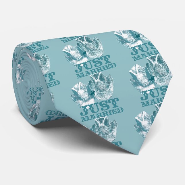 Bluestone Teal Western Horse Ranch Farm Bröllop Slips (Rullad)