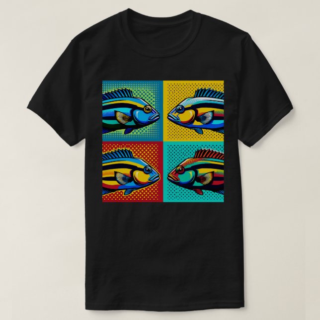 Bluestreak Cleaner Wrasse Art Trendig Marine Life T Shirt (Design framsida)