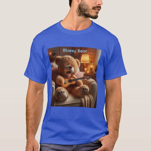 Bluesy Bear  T Shirt (Framsida)