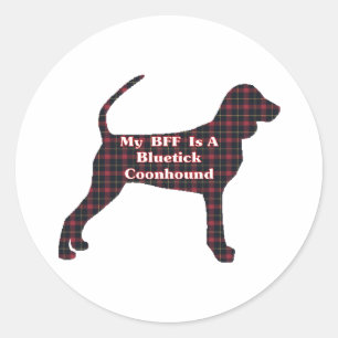 Bluetick Coonhound BFF Sticker Runt Klistermärke