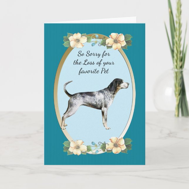 Bluetick Coonhound, blom- sympati för kricka, Kort (Framsida)