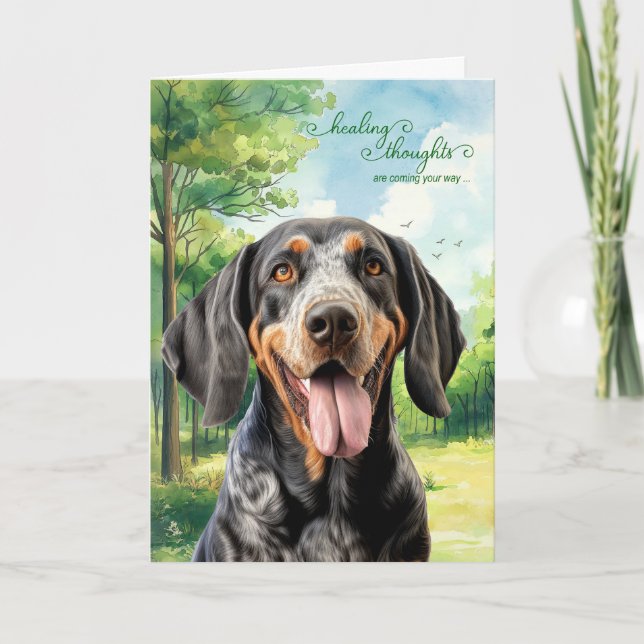 Bluetick Coonhound Dog Country Meadow Get Well Kort (Framsida)