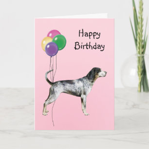 Bluetick Coonhound, födelsedagballonger Kort