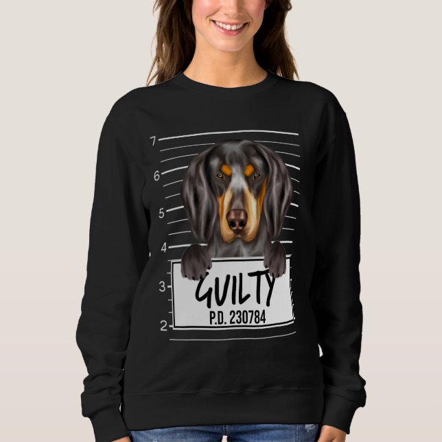 Bluetick Coonhound Fotbrev Skyldig Hund T Shirt (Framsida)