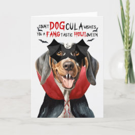Bluetick Coonhound Funny Count DOGcula Halloween Helgkort