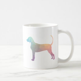 Bluetick Coonhound Geometric Silhouette i Pastels Kaffemugg