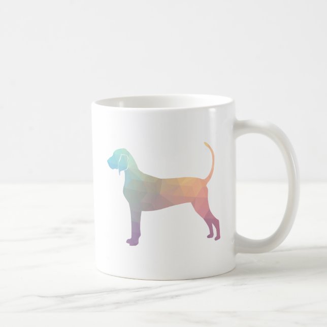 Bluetick Coonhound Geometric Silhouette i Pastels Kaffemugg (Höger)