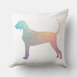 Bluetick Coonhound Geometric Silhouette i Pastels Kudde