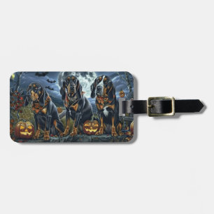 Bluetick Coonhound Halloween Spooky Bagagebricka