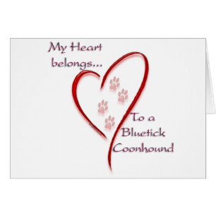 Bluetick Coonhound Heart-Tillhör Hälsningskort