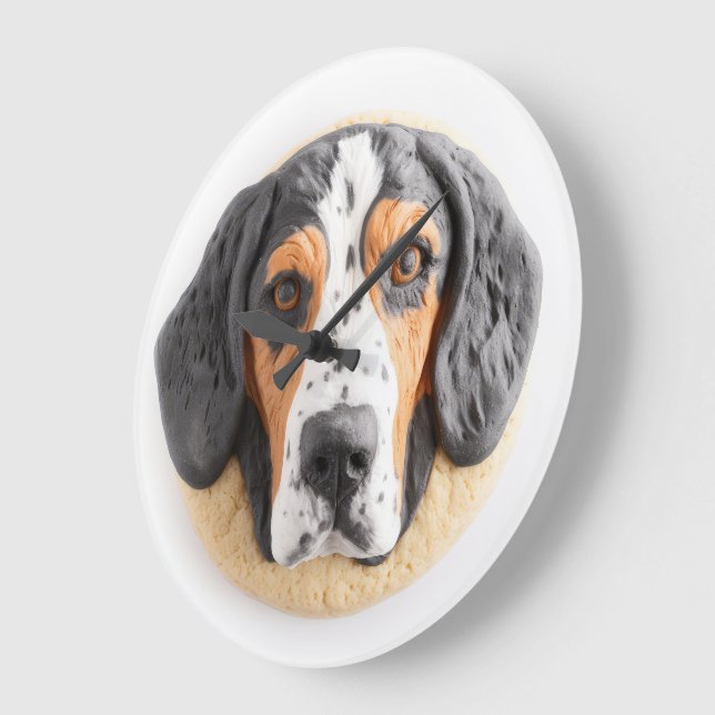 Bluetick Coonhound Hund 3D Inspired Stor Klocka (Vinkel)