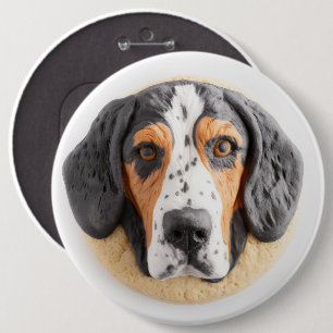 Bluetick Coonhound Hund 3D Inspirerad Knapp