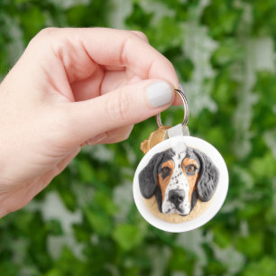 Bluetick Coonhound Hund 3D Inspirerad Nyckelring