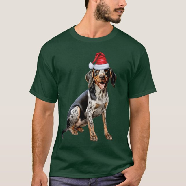 Bluetick Coonhound Hund älskare Funny jul T Shirt (Framsida)