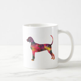 Bluetick Coonhound Hund Geometric Silhouette Kaffemugg