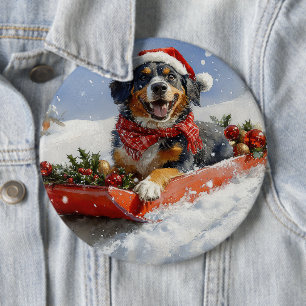 Bluetick Coonhound Hund i Sledge jul Knapp