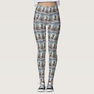 Bluetick Coonhound Hund i Snö jul Leggings